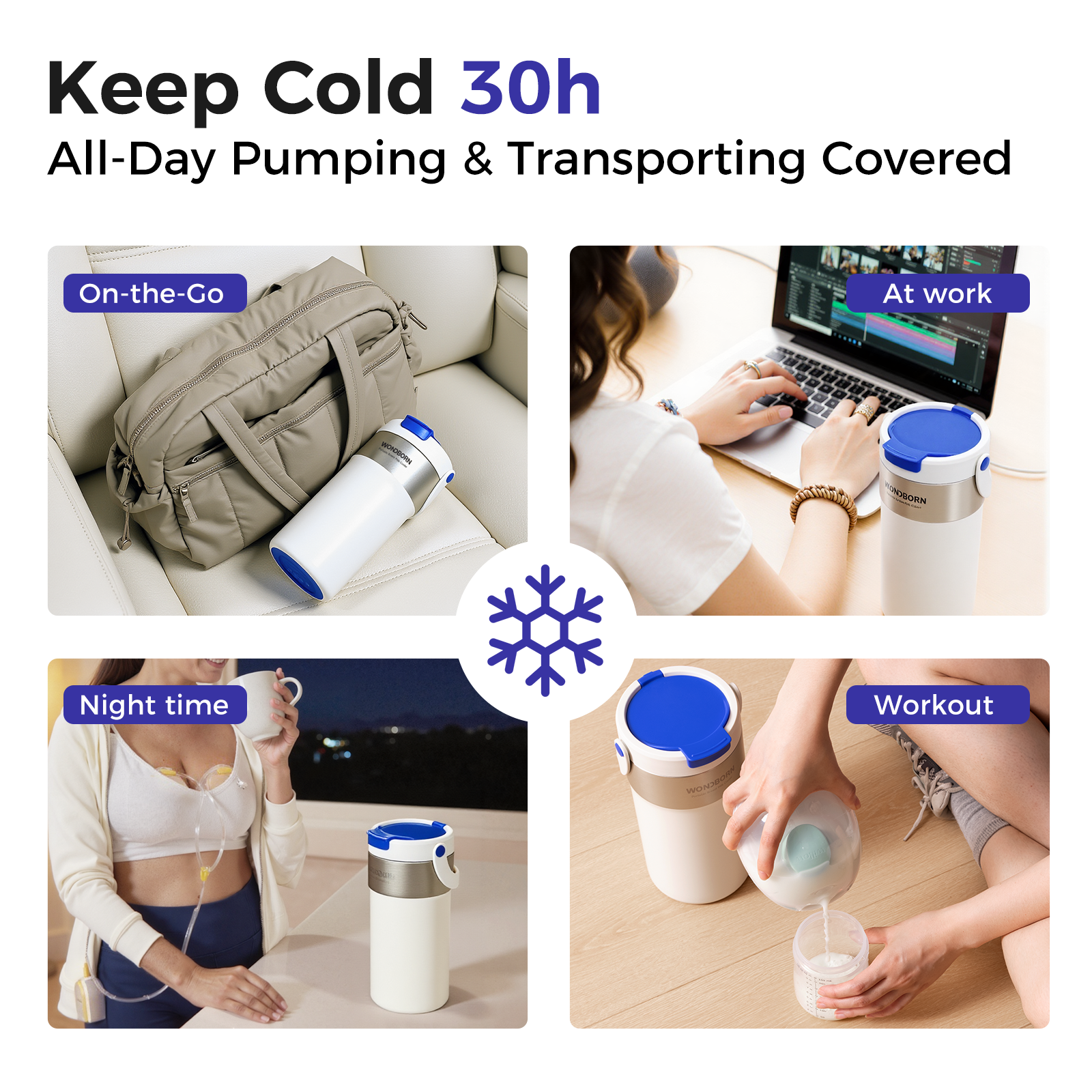 WONDBORN 22Oz Portable Breast Milk Cooler for Outdoors