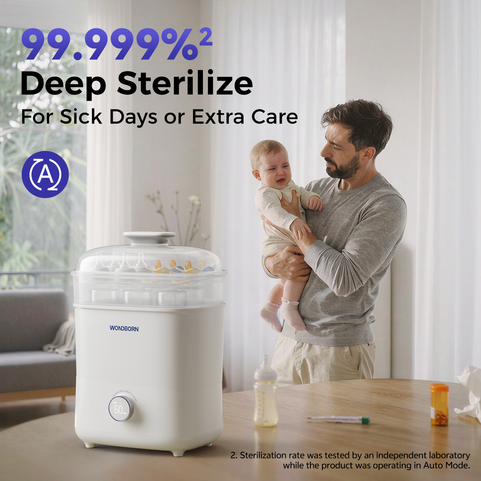 WONDBORN Bottle Sterilizer and Dryer - Fast & Ultra-Deep Sterilization