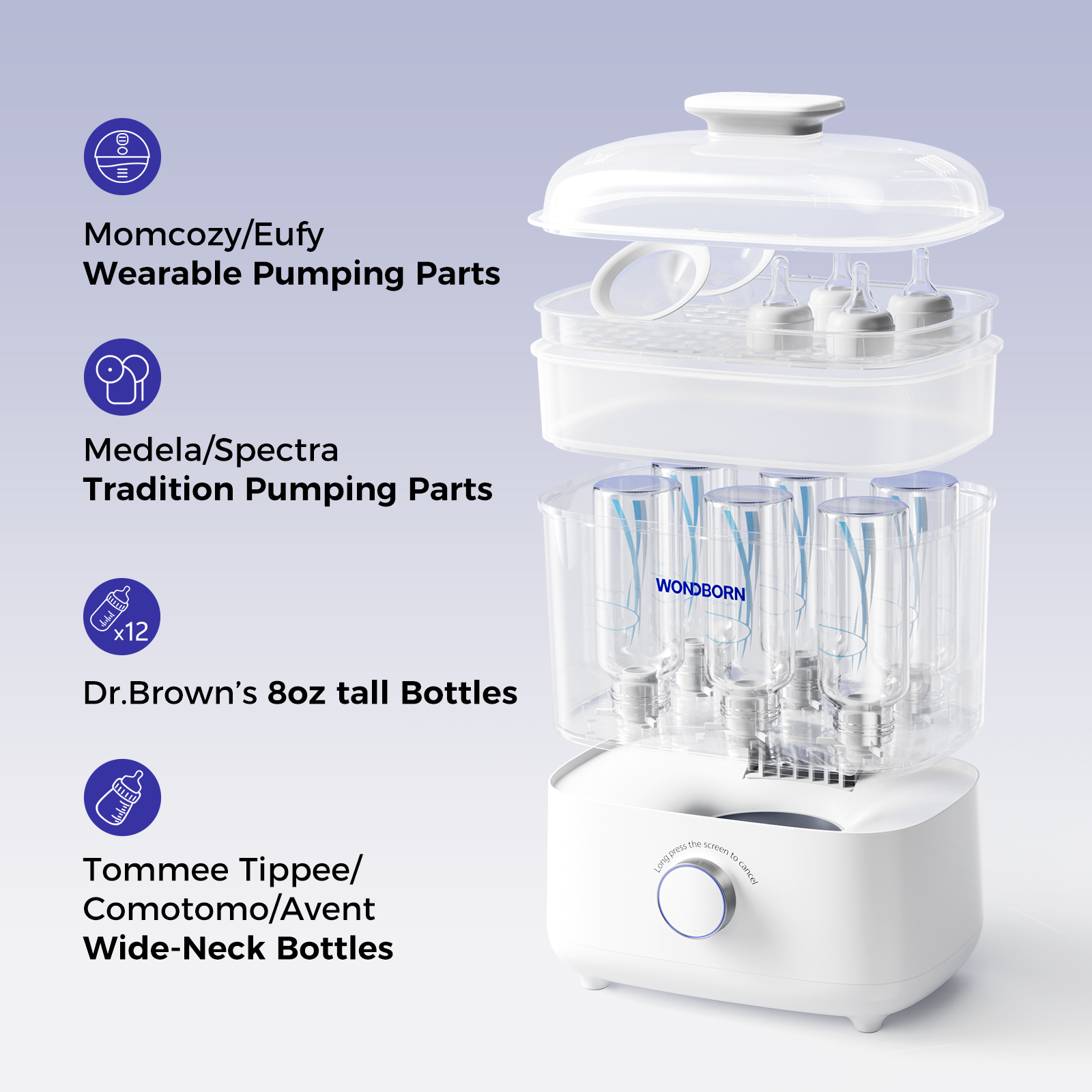 WONDBORN Bottle Sterilizer and Dryer - Fast & Ultra-Deep Sterilization