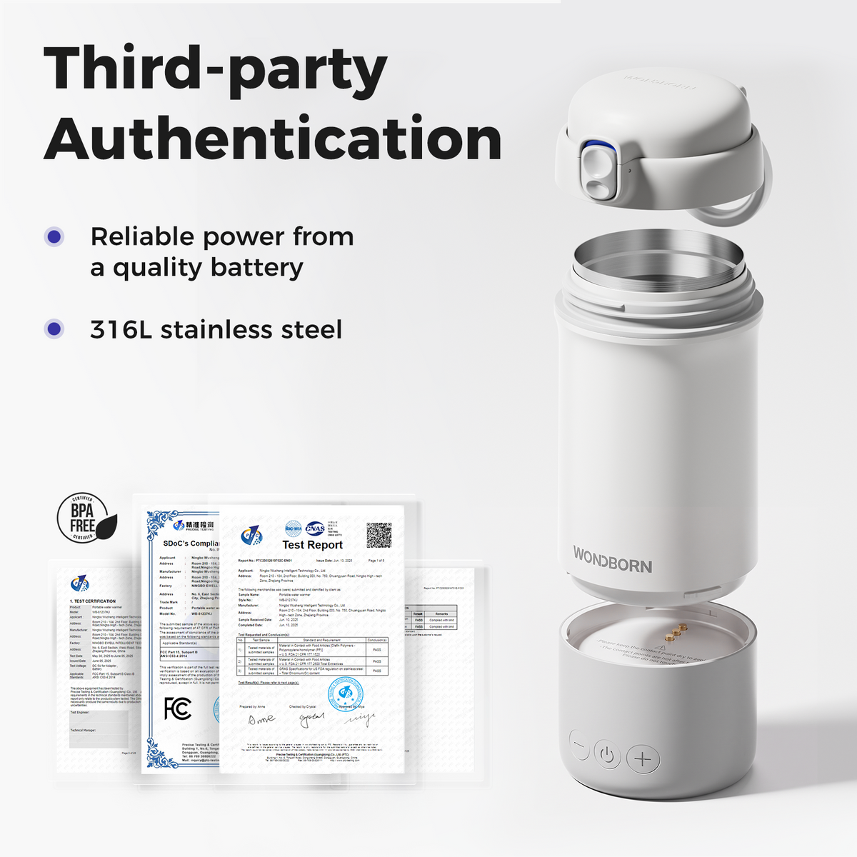 WONDBORN Portable Bottle Warmer Ultra for Travel(Quick Charger Included)