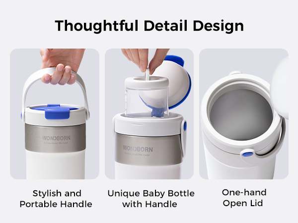 Unique Baby Bottle with Handle One-hand Open Lid