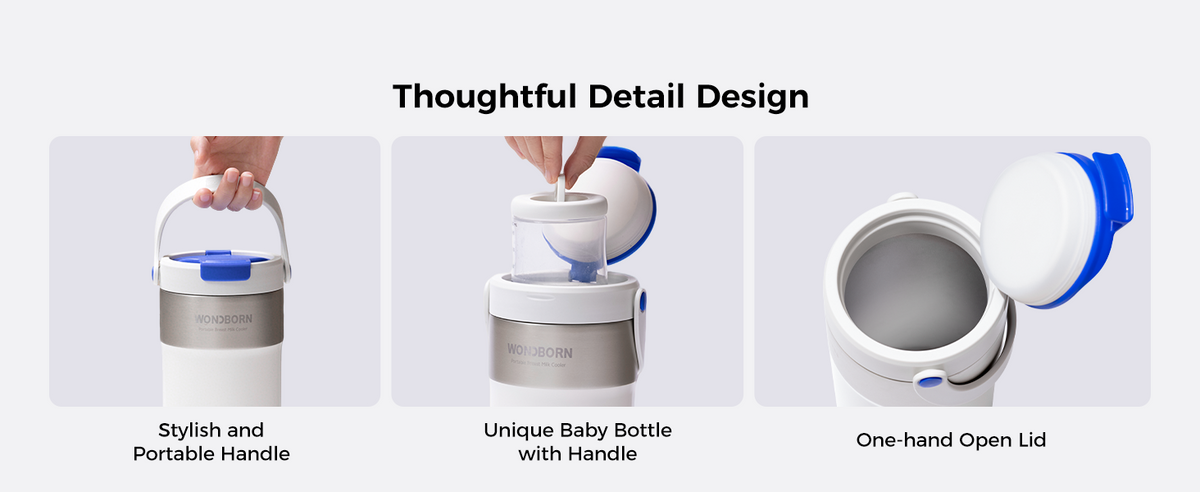 Unique Baby Bottle with Handle One-hand Open Lid
