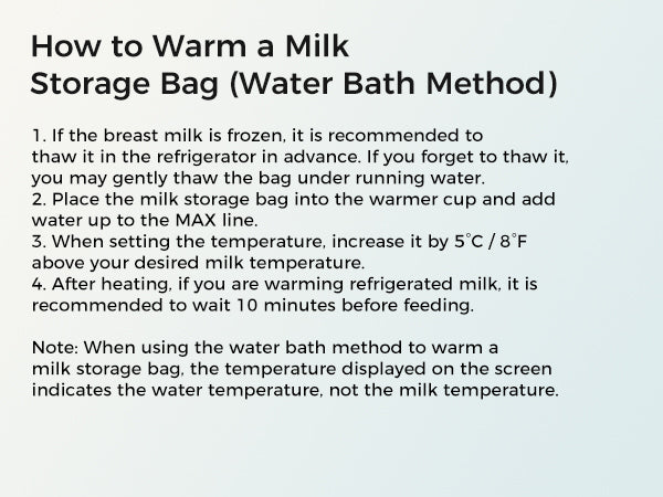 How to Warm a Milk Storage Bag (Water Bath Method)