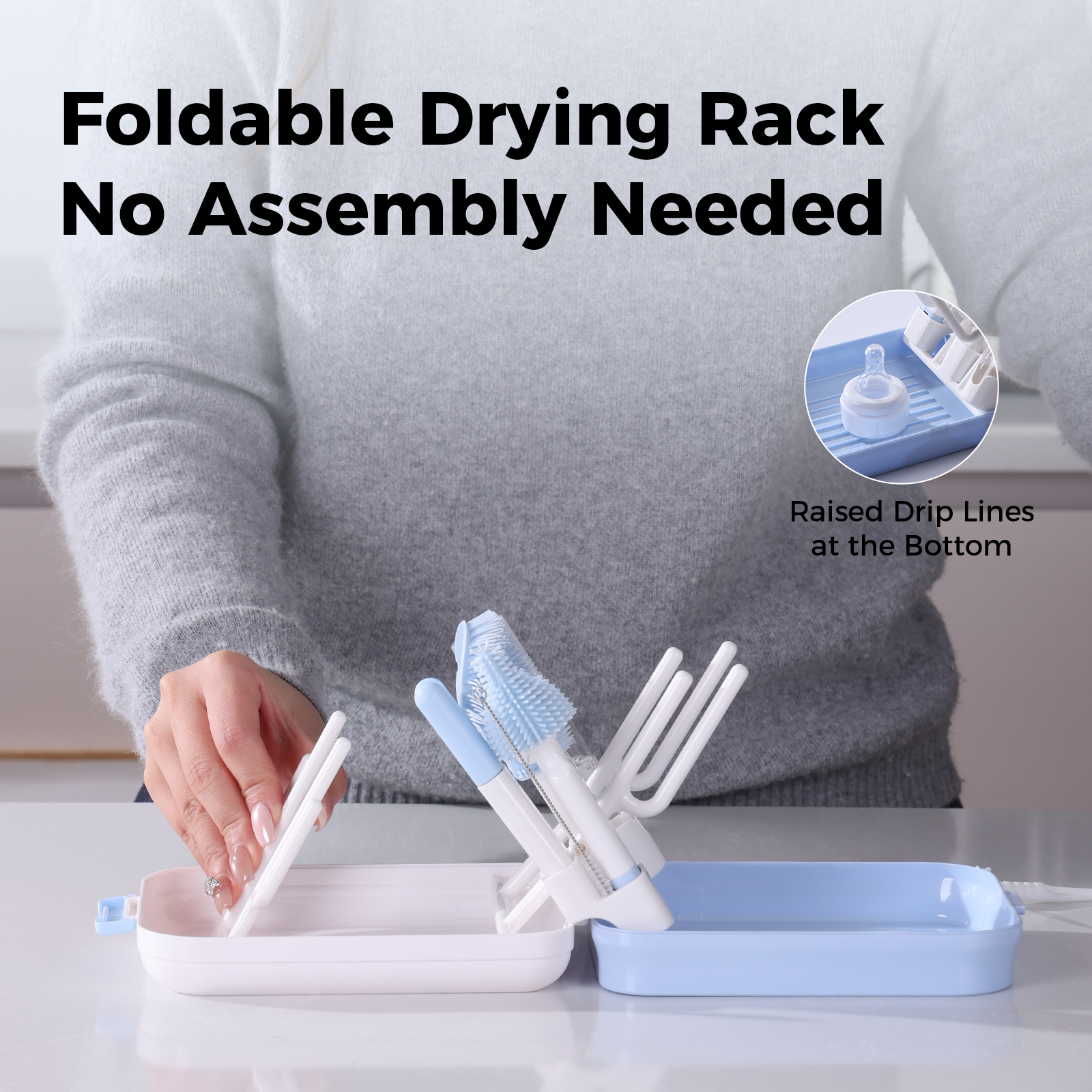 WONDBORN Bottle Brush Set, 9-in-1 Bottle Cleaner Kit